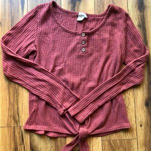 Pink Henley Long Sleeve Shirt Size Small